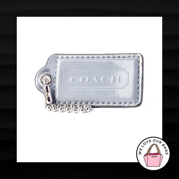 2.5" Large COACH GRAY PATENT LEATHER KEY FOB BAG - Picture 1 of 1